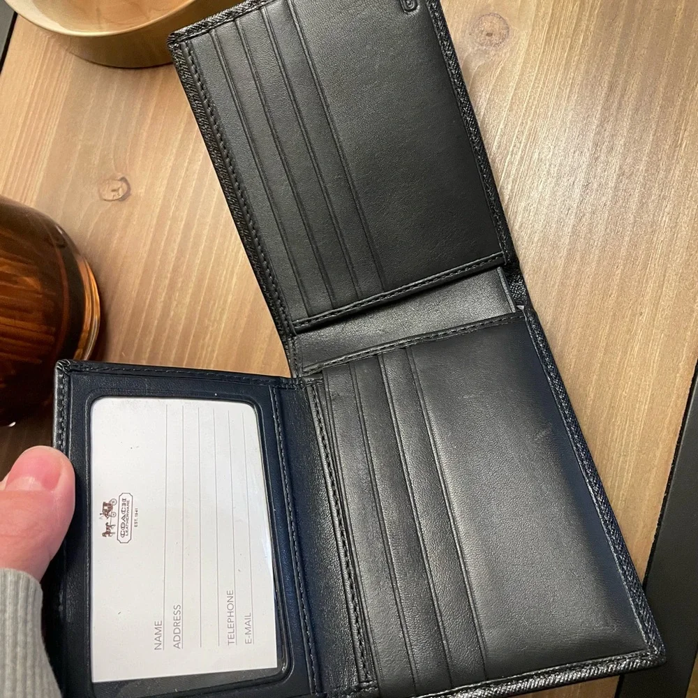 Coach Midnight Blue Embossed Wallet - Picture 3 of 6